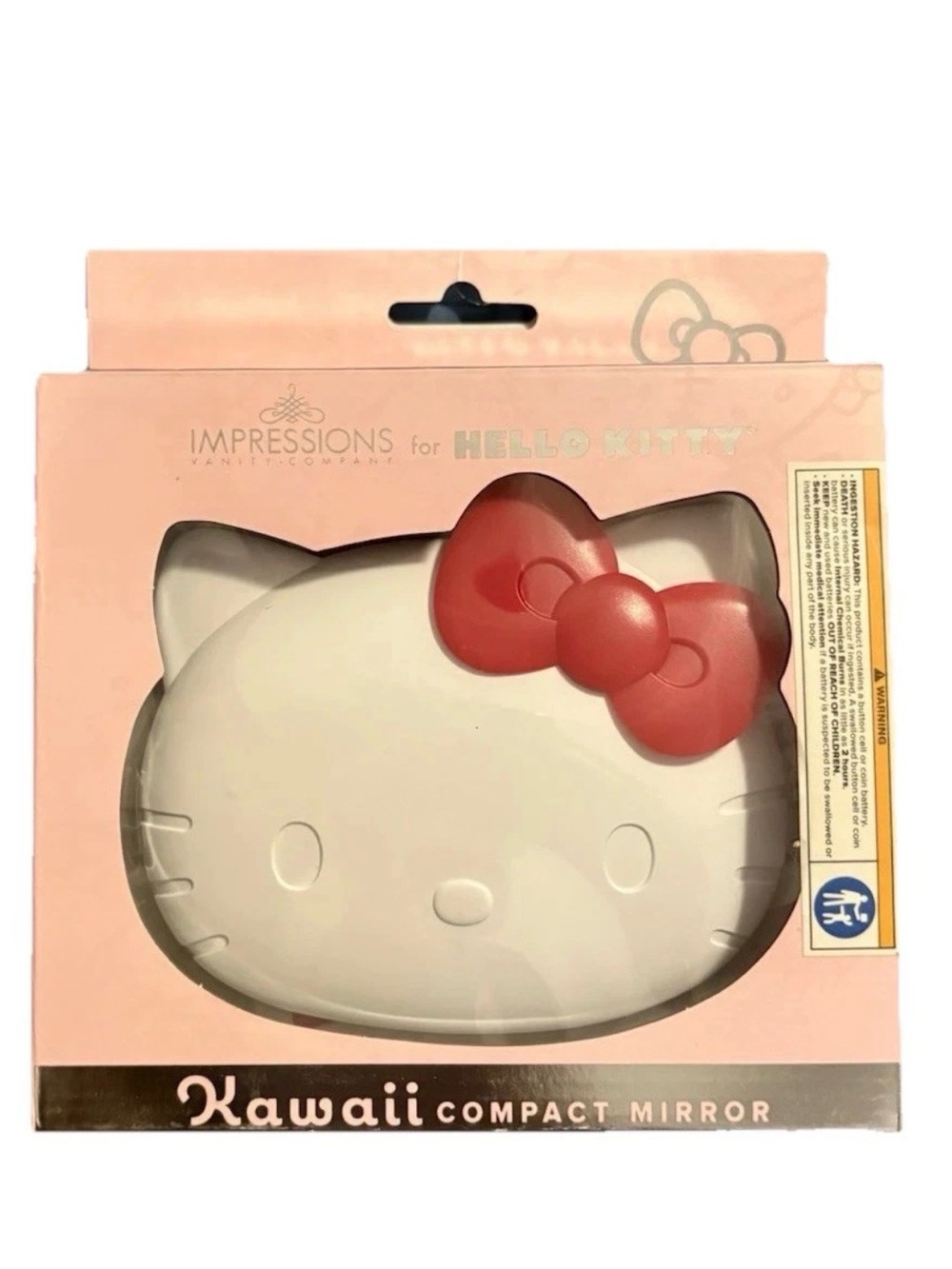 Hello Kitty Kawaii Compact Mirror in White with Pink Bow